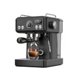 Cafetera espresso manual - HIBREW H10A, 20 bar, 240 V, 2 tazas, negro