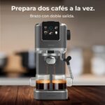 Cafetera express - Cecotec Cafelizzia ColdBrew, 20 bares, 1.2L, Doble salida, Vaporizador orientable, Sistema ColdBrew, Desmontable, Negro - Imagen 6