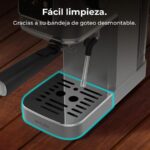 Cafetera express - Cecotec Cafelizzia ColdBrew, 20 bares, 1.2L, Doble salida, Vaporizador orientable, Sistema ColdBrew, Desmontable, Negro - Imagen 9
