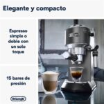 Cafetera express - De'Longhi Dedica EC685.BK, 1300 W, 15 bar, Thermoblock, Espresso manual, Función 2 tazas, Negro - Imagen 2