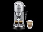 Cafetera express - De'Longhi Dedica EC685.M, 1300 W, 15 bar, Thermoblock, Espresso manual, Función 2 tazas, Metalizado