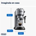 Cafetera express - De'Longhi Dedica EC685.M, 1300 W, 15 bar, Thermoblock, Espresso manual, Función 2 tazas, Metalizado - Imagen 6