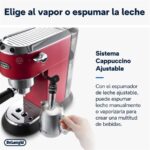 Cafetera express - De'Longhi Dedica EC685.R, 1300 W, 15 bar, Thermoblock, Espresso manual, Función 2 tazas, Rojo - Imagen 4