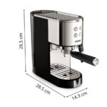 Cafetera express - Krups Virtuoso+ XP444C, 1400 W, 15 Bar, 1 L, Thermoblock, Apagado automático, Acero Inox - Imagen 9