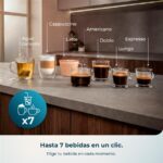 Cafetera superautomática - Cecotec Cremmaet Lungo Latte, Depósito de leche, 19 bares, 7 bebidas, Molinillo Acero inoxidable, depósito 2 L, Negro - Imagen 4