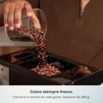 Cafetera superautomática - Cecotec Cremmaet Lungo Latte, Depósito de leche, 19 bares, 7 bebidas, Molinillo Acero inoxidable, depósito 2 L, Negro - Imagen 6