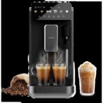 Cafetera superautomática - Cecotec Cremmaet Lungo Steam, Vaporizador, 5 bebidas, Pantalla táctil, 19 bares, Thermoblock, Molinillo integrado, Negro