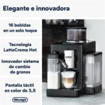 Cafetera superautomática - De'Longhi Rivelia EXAM440.55.B, 1450W, 19bar, Molinillo integrado, LatteCremaHot, Depósito leche, Táctil, 16 recetas, Negro - Imagen 2