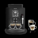 Cafetera superautomática - Krups Intensity EA50K9, 4 bebidas, Espumador de leche manual, Granos de cafe, 15 bares, 1.7l, 2 Tazas, Compacta, Negro