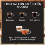 Cafetera superautomática - KRUPS My Coffee EA201B, 3 recetas de café, Táctil, Molinillo, Bandeja de goteo extraíble, Compacta, 15 bares, Gris - Imagen 6