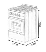ALPHA VULCANO LUX-60 - Cocina de gas, 60 L, 57 cm, Inox - Imagen 8