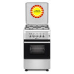 F5S40G2I Acero Inoxidable Solthermic - Cocina de gas, 4 fuegos, 40 L, 50 cm, Plata