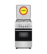 F5S40G2I Acero Inoxidable Solthermic - Cocina de gas, 4 fuegos, 40 L, 50 cm, Plata
