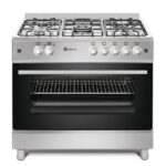 F9L50G2IX Acero inoxidable Solthermic - Cocina de gas, 5 fuegos, 115 L, 90 cm, Gris