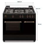 Infiniton CCRST90EPH - Cocina de gas, 5 fuegos, 59 L, 90 cm, Negro - Imagen 2