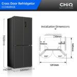 CHiQ CCD460NGE - Frigorífico americano No Frost, 192 cm, 458 L, Inox Oscuro - Imagen 2
