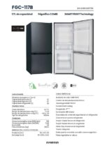 Infiniton FGC-117B - Frigorífico combi No Frost, 114 cm, 117 L, Negro - Imagen 3