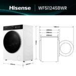 Hisense WF5I1245BWR - Lavadora de carga frontal, 12 kg, 1400 rpm, Blanco - Imagen 3