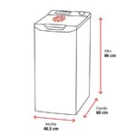 Hoover THOS2856TM4-S - Lavadora de carga superior, 8.5 kg, Blanco - Imagen 2