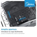 Midea MF100T80B/W-ES - Lavadora de carga superior, 8 kg, 1300 rpm, Blanco - Imagen 7