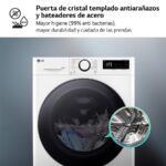 LG F4DR6009A1W - Lavadora secadora, 9 kg + 6 kg, 1400 rpm, Blanco - Imagen 8