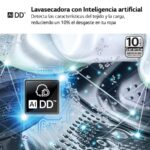 LG F4DR7511AGW - Lavadora secadora, 11 kg + 6 kg, 1400 rpm, Blanco - Imagen 4