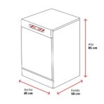Candy CDPH 2L1049S - Lavavajillas de libre instalación, 10 servicios, 45 cm, Gris - Imagen 2