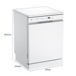 VOK EVD-14FCWADN - Lavavajillas de libre instalación, 14 servicios, 60 cm, Blanco - Imagen 3