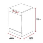 Samsung DW60M6050FS - Lavavajillas de libre instalación, 14 servicios, 60 cm, Inox - Imagen 2