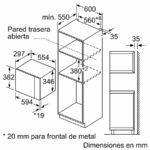 Microondas integrable - Balay 3CG5172N2, 800 W, 5 niveles, 20 l, Negro - Imagen 17