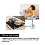 Placa inducción - Samsung NZ63C4036GK/U1, 3 zonas, zona de 32 cm de diámetro, 59 cm, WiFi con SmartThings, Negro - Imagen 7