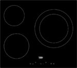 Placa vitrocerámica - BEKO HIC63402T, 3 zona(s) zonas, 580 mm, Negro
