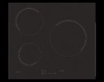 Placa vitrocerámica - Candy Timeless CH63CC/4U2, 3 Zonas, Zona grande 25 cm, Float glass, 60 cm, Negro