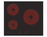 Placa vitrocerámica - Candy Timeless CH63CC/4U2, 3 Zonas, Zona grande 25 cm, Float glass, 60 cm, Negro - Imagen 3
