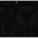 Placa vitrocerámica - Electrolux EHF6232IOK, 3 Zonas, Zona triple de 27 cm, Mandos independientes, 60 cm, Negro