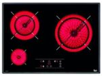 Placa vitrocerámica - Teka TR5300, 3 zonas, Zona grande 23 cm, Touch Control, 60 cm, Negro