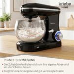 Briebe KM1164 - Robot amasador, 1800 W, 5 L, Negro - Imagen 8