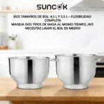 Robot amasador - SUNCOK B03P, 1500 W, 5,5 l, Negro - Imagen 4