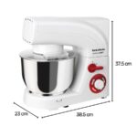 Robot amasador - TAURUS Mixing Chef, 1200 W, 5.50 l, Blanco - Imagen 9