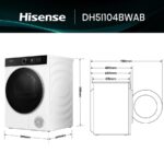Hisense DH5I104BWAB - Secadora con bomba de calor, 10 kg, Blanco - Imagen 3