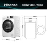 Hisense DHQE900UWDC - Secadora con bomba de calor, 9 kg, Blanco - Imagen 3