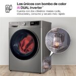 LG RH90V9PV2N - Secadora con bomba de calor, 9 kg, Acero Inoxidable - Imagen 4