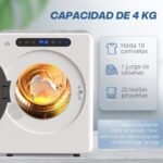 Homcom B61-010V90WT - Secadora de evacuación, 4 kg, Blanco - Imagen 8
