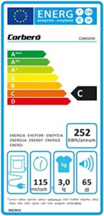 Corbero CSM320W - Secadora de evacuación, 3 kg, Blanco - Imagen 4
