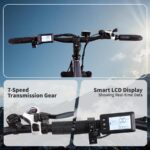 AVDL A35 - Bicicleta eléctrica todoterreno, 250 W, 70 km, Gris - Imagen 4