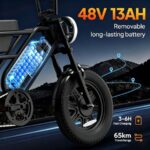 Urlife T16 (ATM) - Bicicleta eléctrica todoterreno, 500 W, 65 km, Plata - Imagen 4