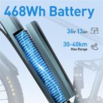 Aairsk GT900 - Bicicleta eléctrica urbana, 250 W, 120 km, Azul - Imagen 4