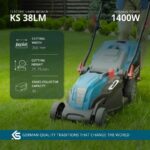 Könner & Söhnen KS 38LM - Cortacésped eléctrico, 1400 W, 38 cm de corte, Turquesa/negro - Imagen 2