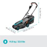 Gardena PowerMax 37/1800 G2 - Cortacésped eléctrico, 1800 W, 37 cm de corte, Turquesa - Imagen 8