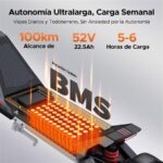Engwe Y1000 - Patinete eléctrico, 25 km/h, 100 km, Negro - Imagen 2